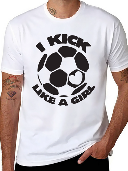 I Kick Like A Girl Soccer Graphic Tee