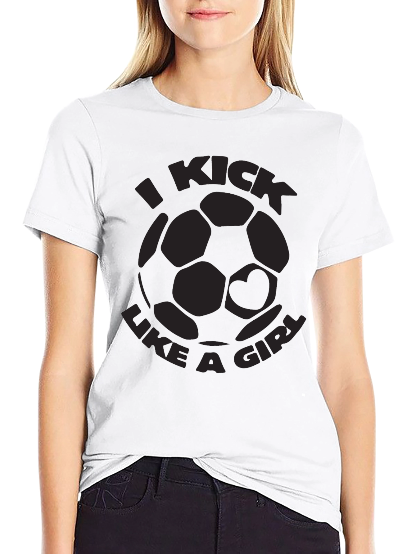 I Kick Like A Girl Soccer Graphic Tee