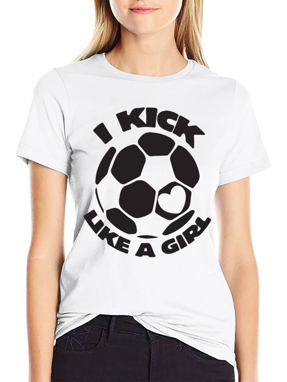 I Kick Like A Girl Soccer Graphic Tee