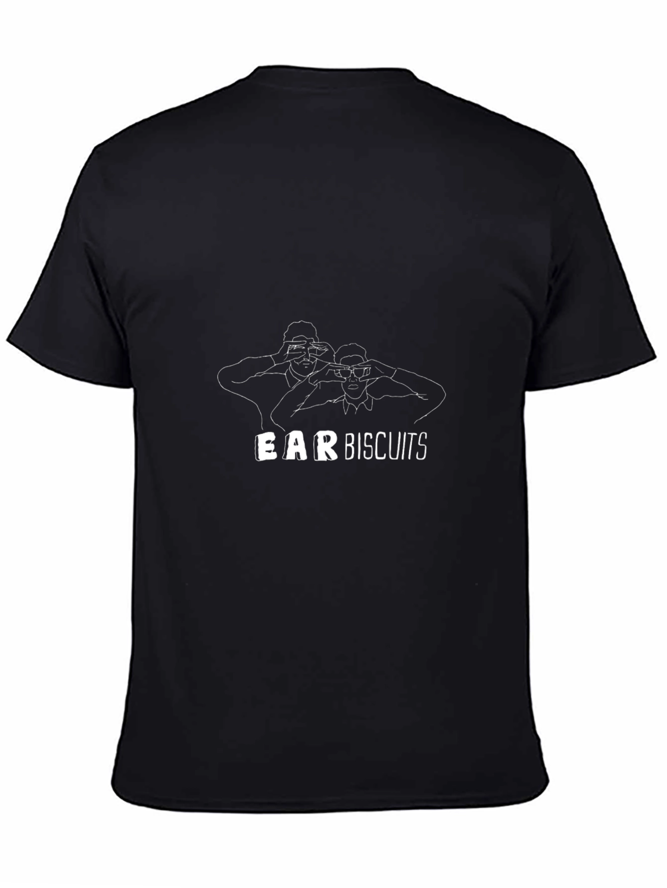 Ear Biscuits Graphic Tee - Black Cotton Casual Shirt