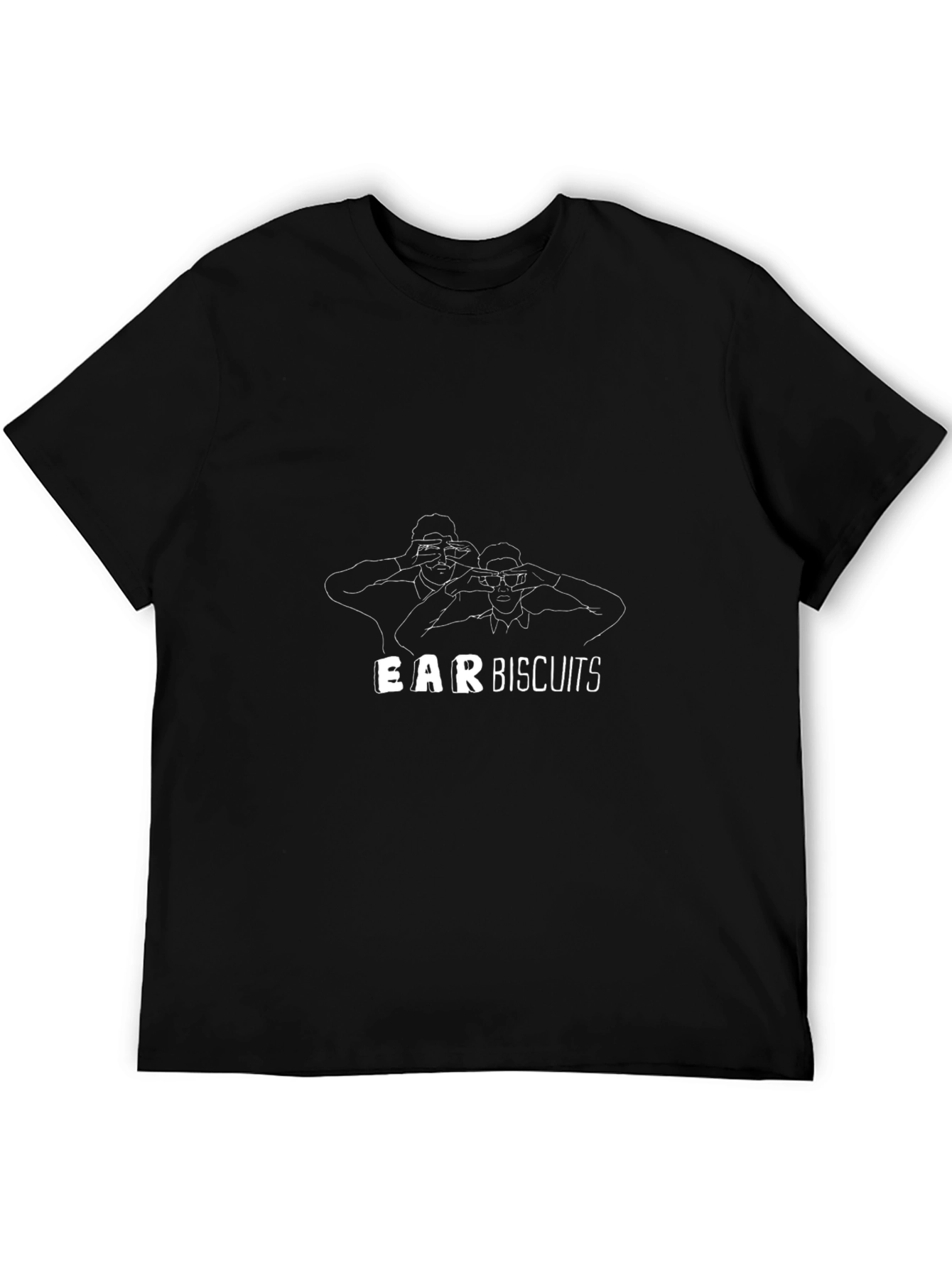 Ear Biscuits Graphic Tee - Black Cotton Casual Shirt