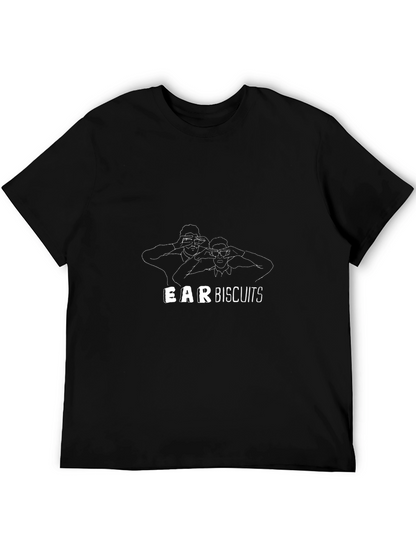 Ear Biscuits Graphic Tee - Black Cotton Casual Shirt
