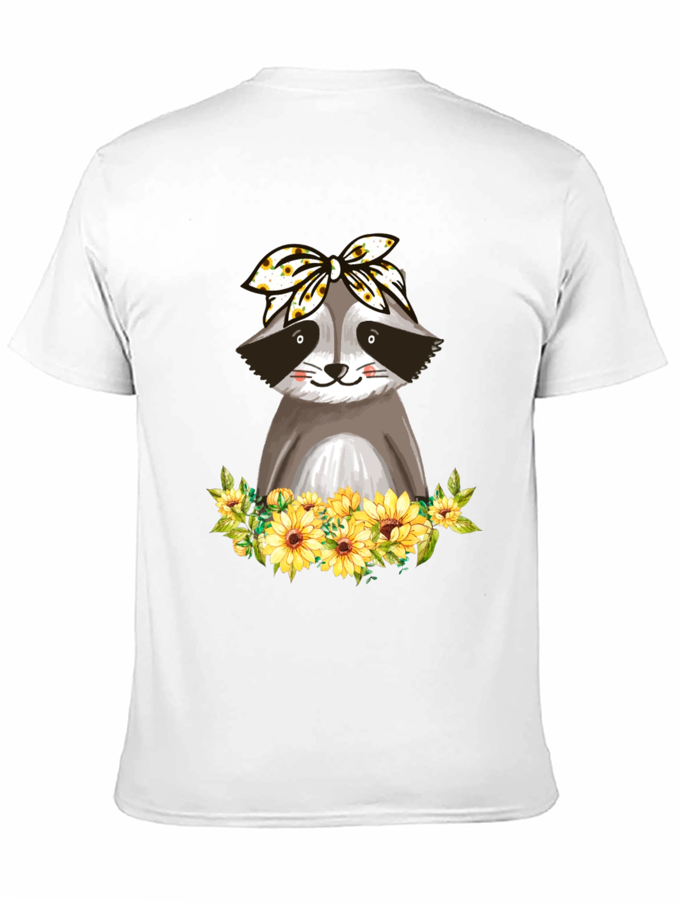 Raccoon Sunflower Bandana Graphic T-Shirt