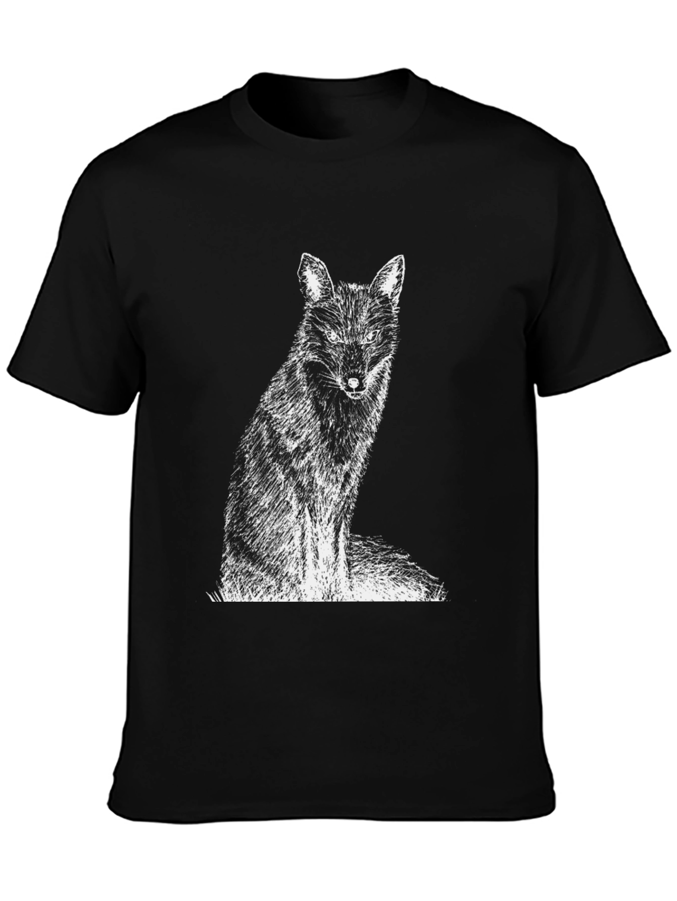 Fox Graphic Print Black T-Shirt