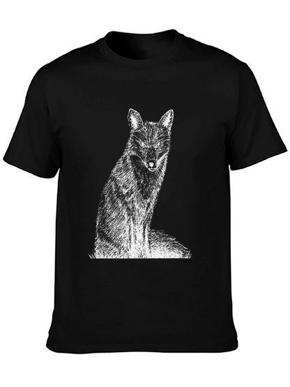 Fox Graphic Print Black T-Shirt