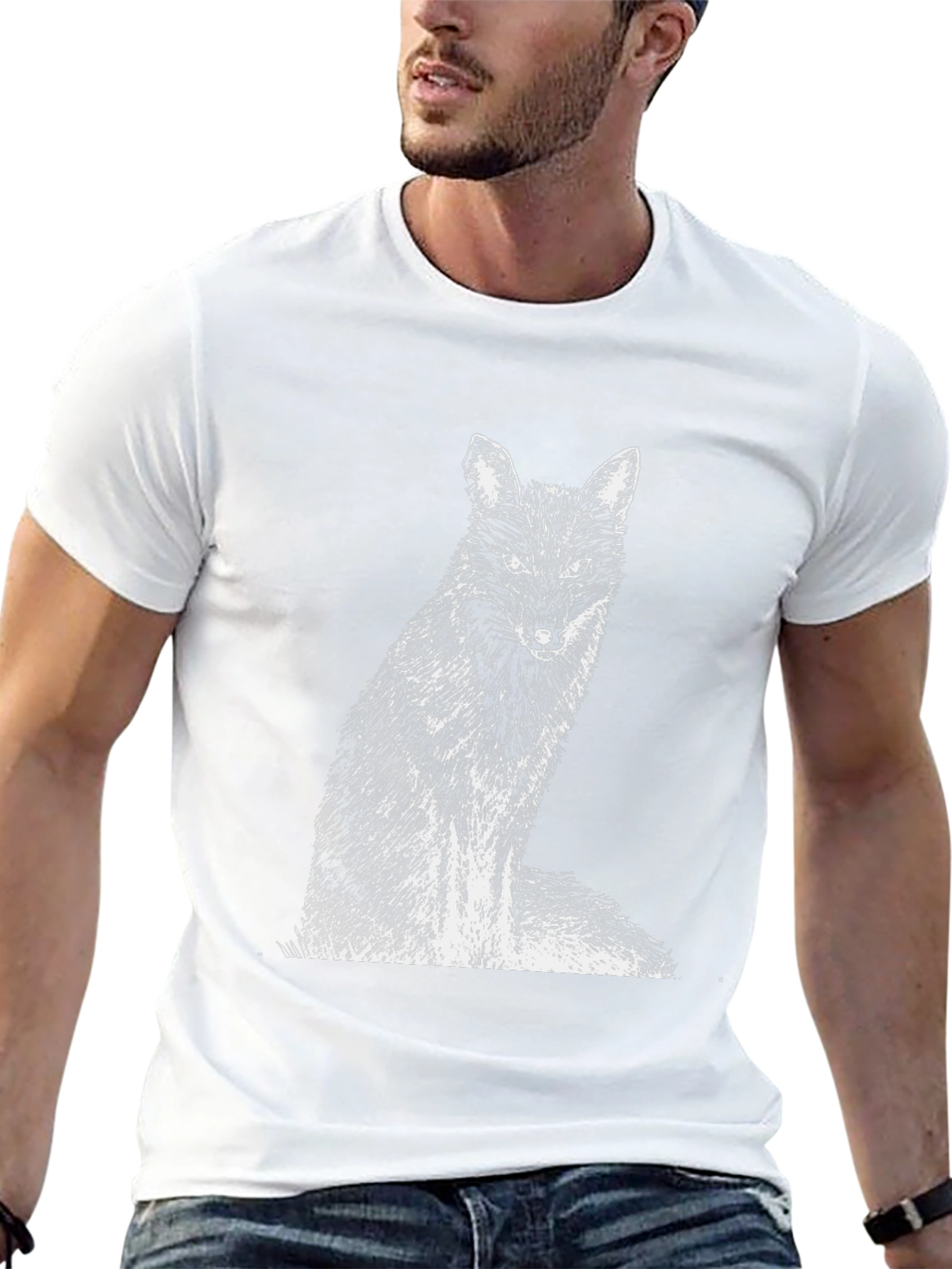 Fox Graphic Print Black T-Shirt
