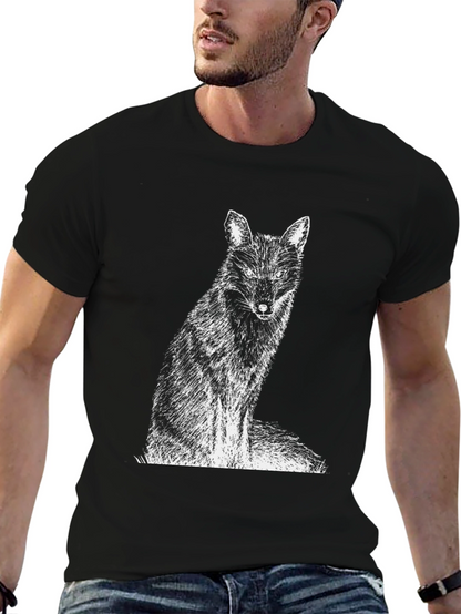Fox Graphic Print Black T-Shirt