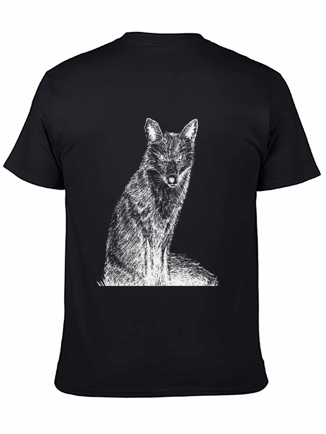 Fox Graphic Print Black T-Shirt