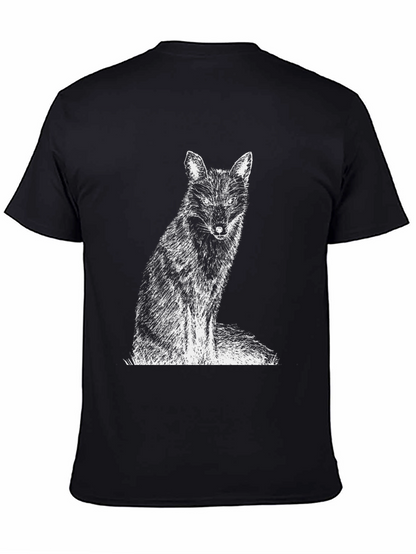 Fox Graphic Print Black T-Shirt