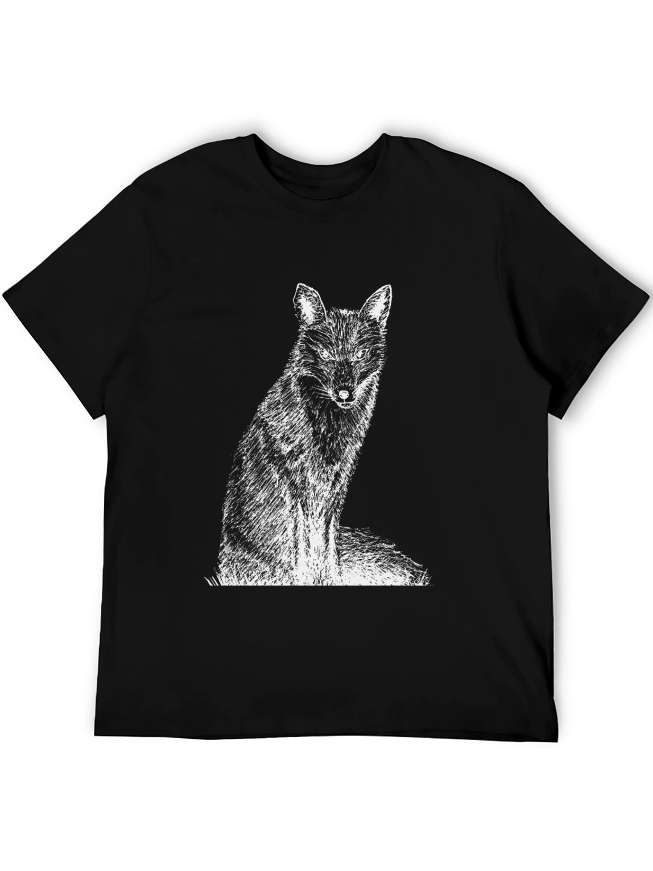 Fox Graphic Print Black T-Shirt