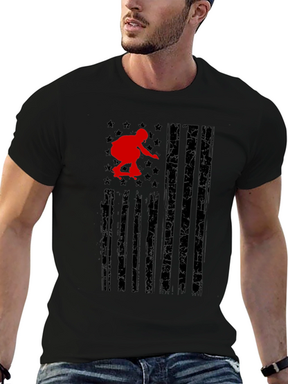 Skateboarding USA Flag Graphic T-Shirt