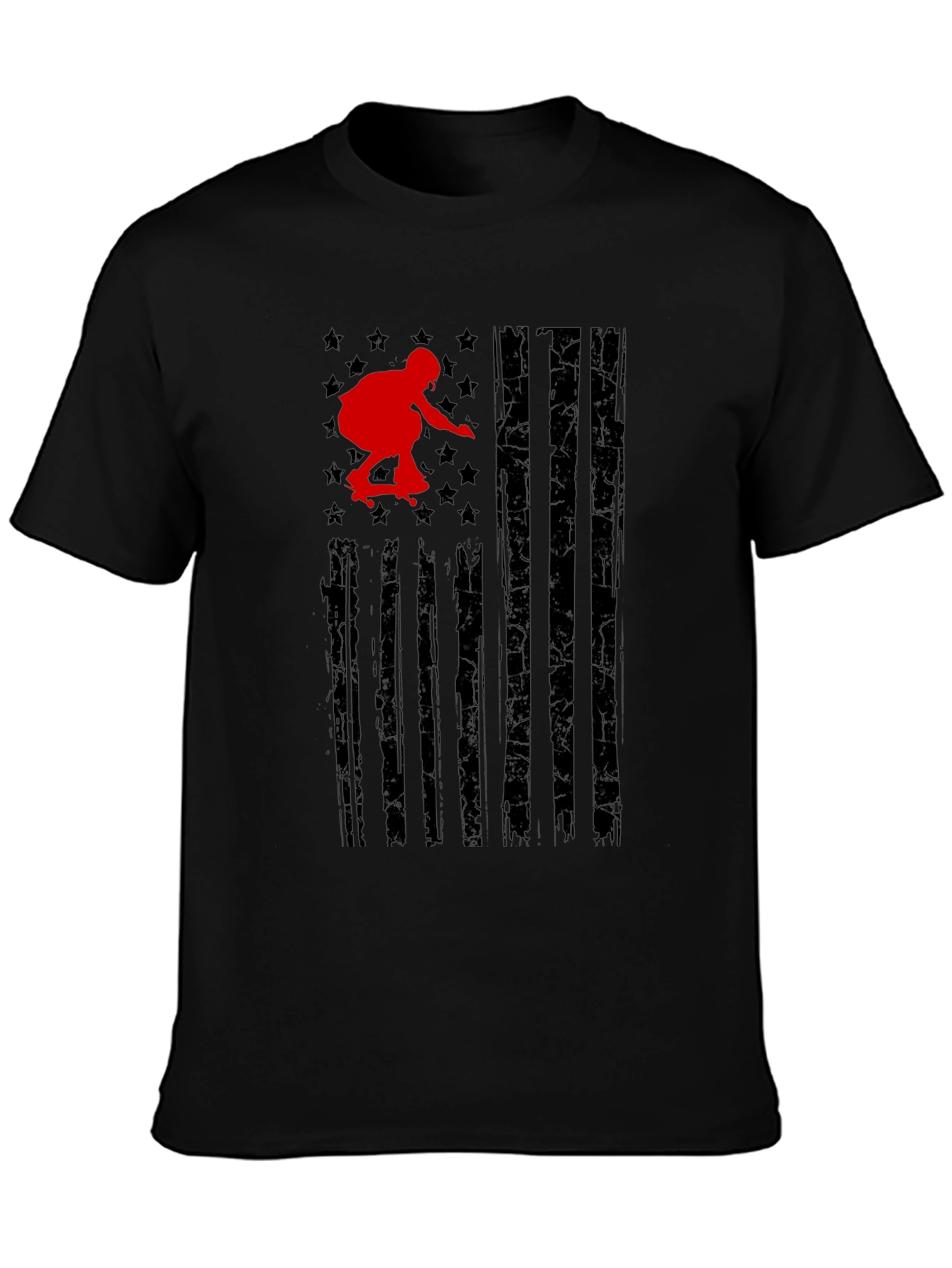 Skateboarding USA Flag Graphic T-Shirt