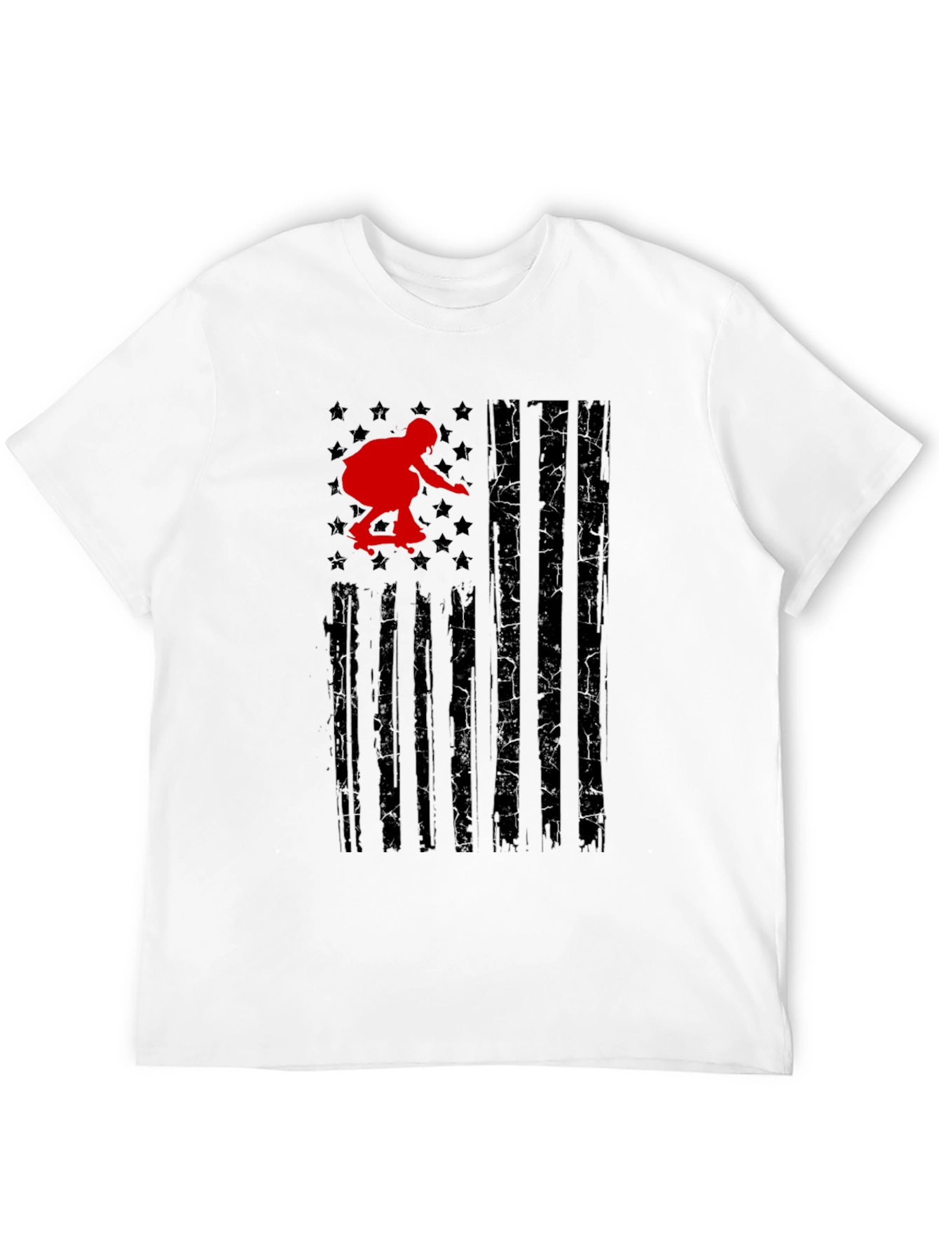 Skateboarding USA Flag Graphic T-Shirt