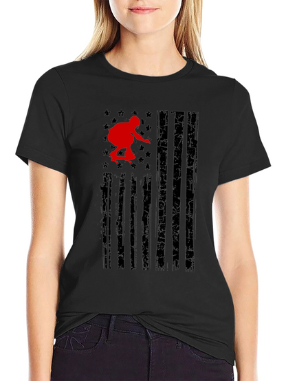 Skateboarding USA Flag Graphic T-Shirt