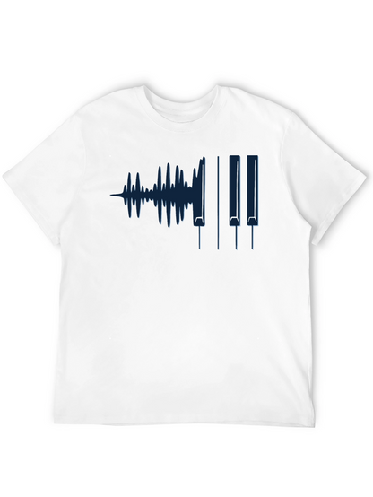 Music Waveform Piano Keys Graphic Tee