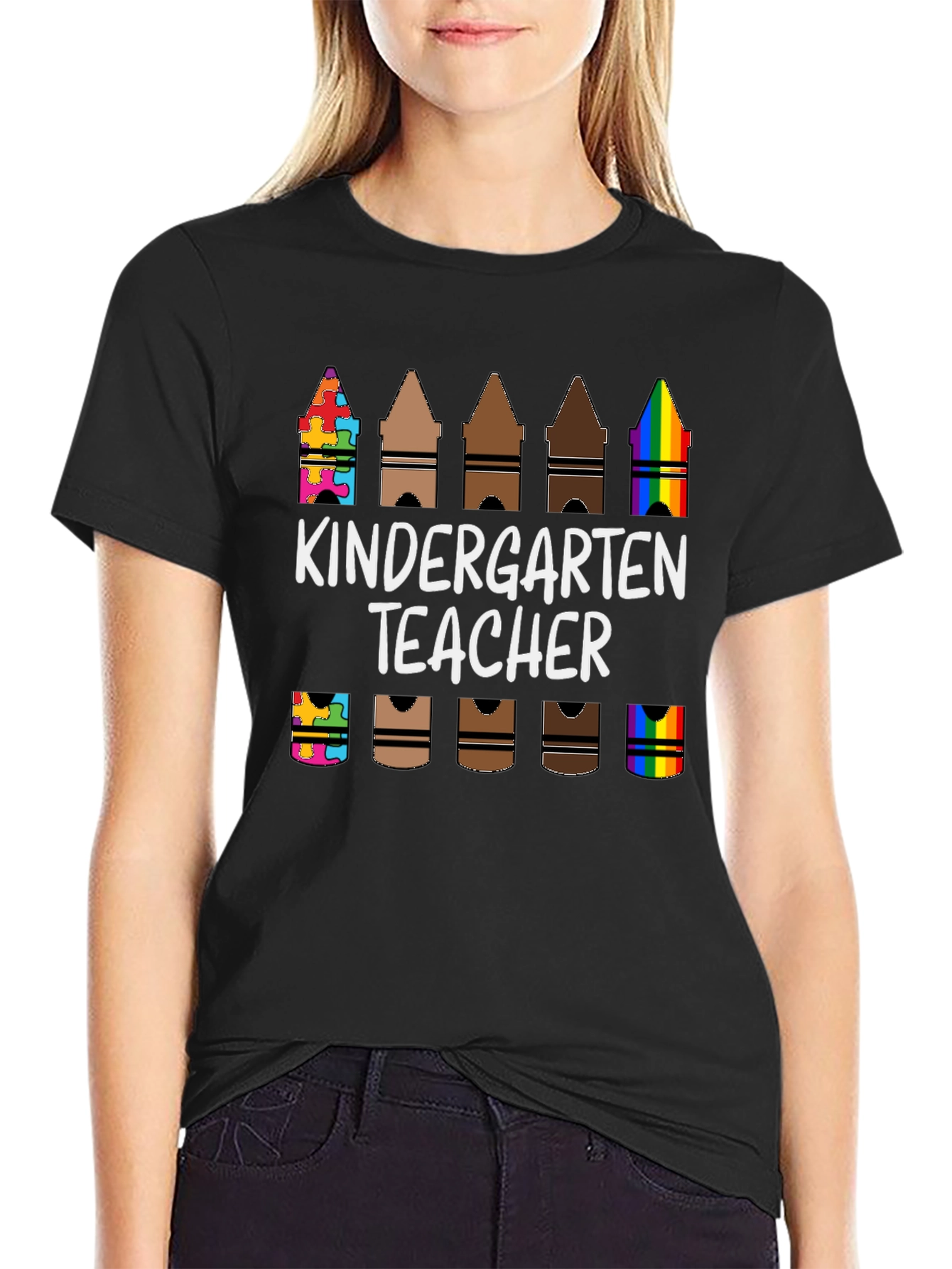 Kindergarten Teacher Crayon T-Shirt
