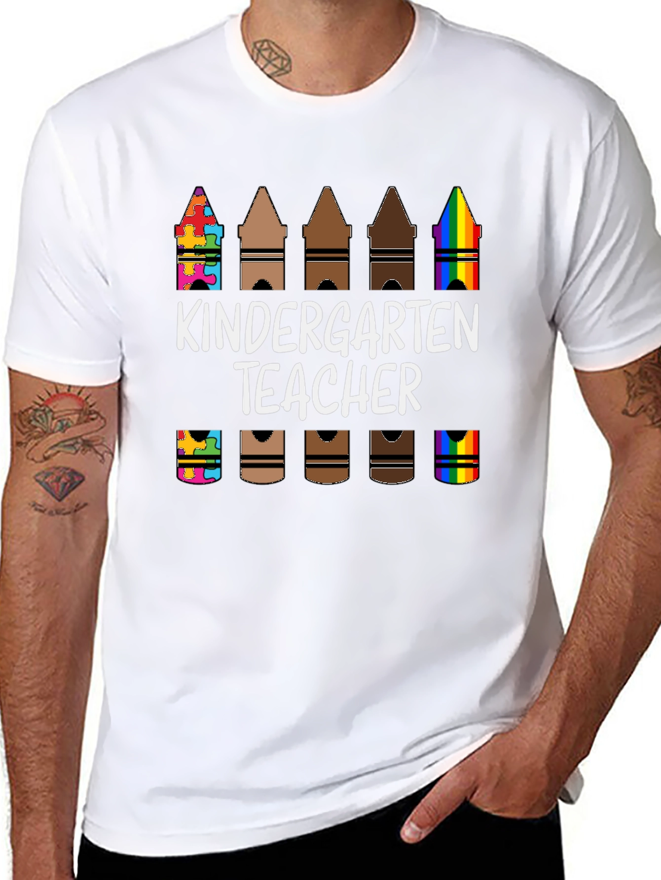 Kindergarten Teacher Crayon T-Shirt