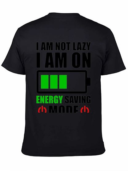 Energy Saving Mode Graphic Tee - Novelty T-Shirt