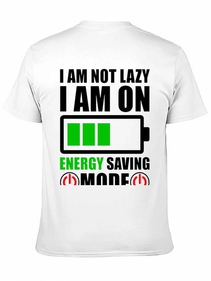 Energy Saving Mode Graphic Tee - Novelty T-Shirt