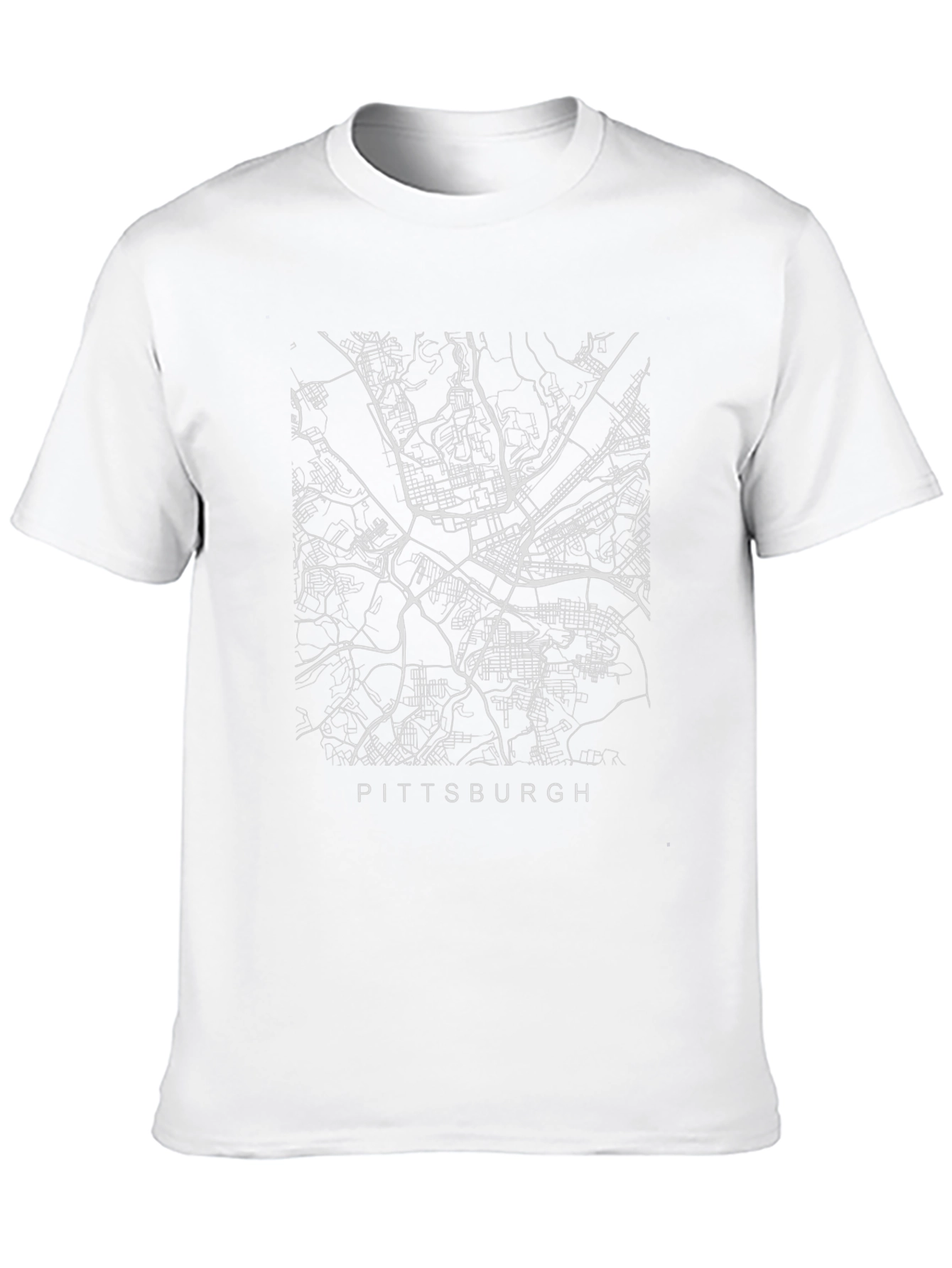 Pittsburgh Map Tee - City Streets Design