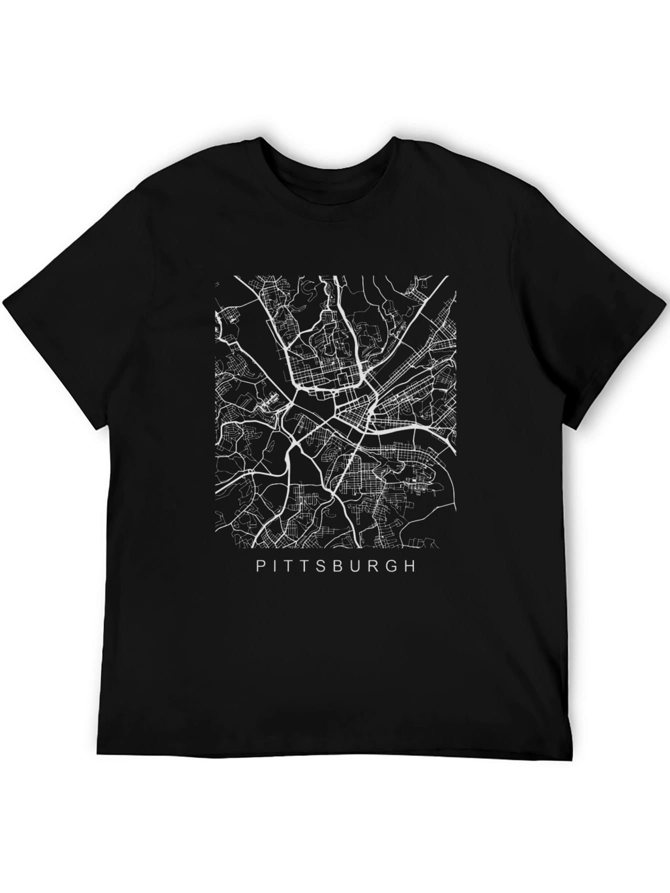 Pittsburgh Map Tee - City Streets Design