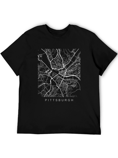 Pittsburgh Map Tee - City Streets Design