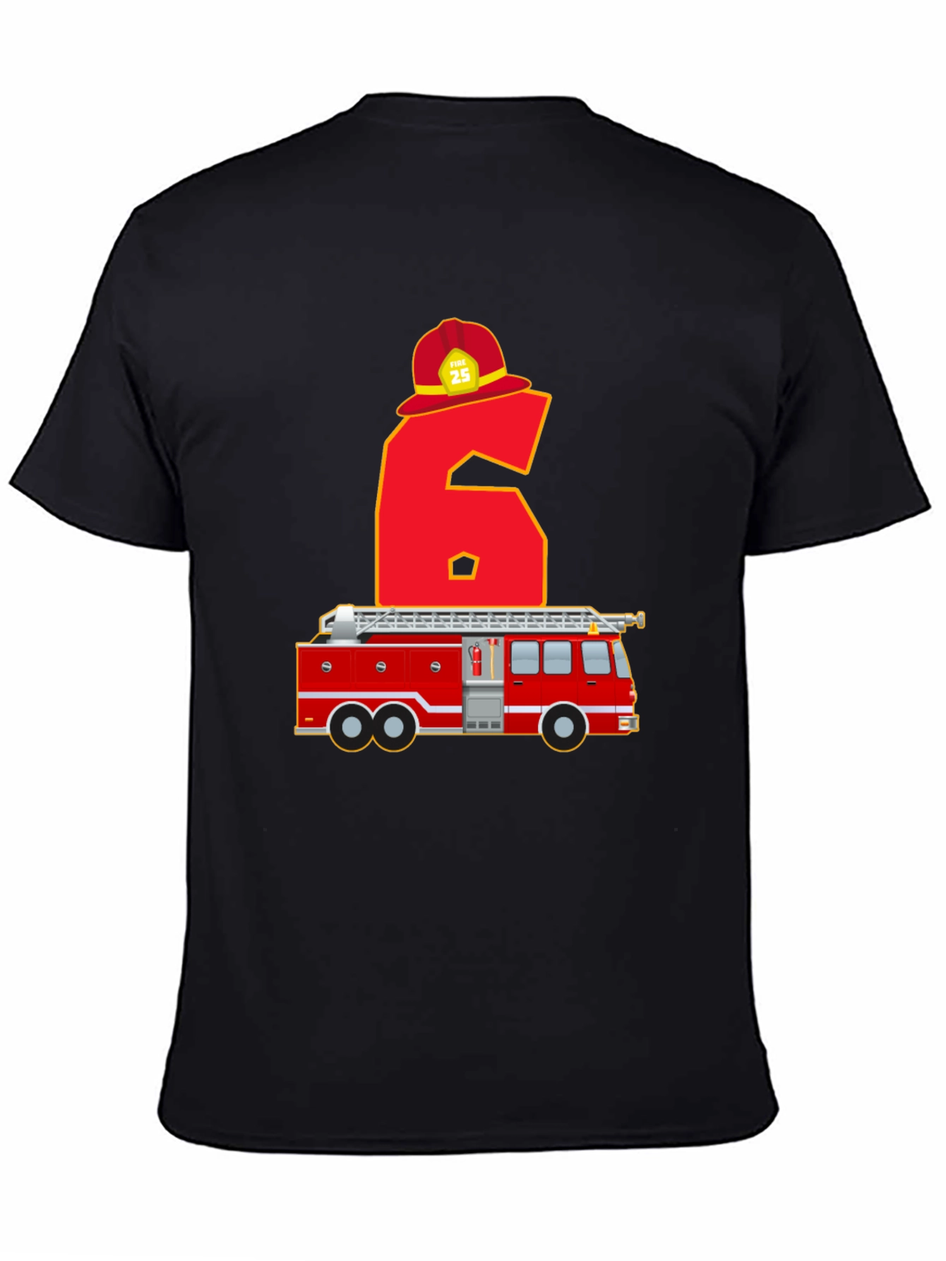 Fire Truck 6th Birthday T-Shirt