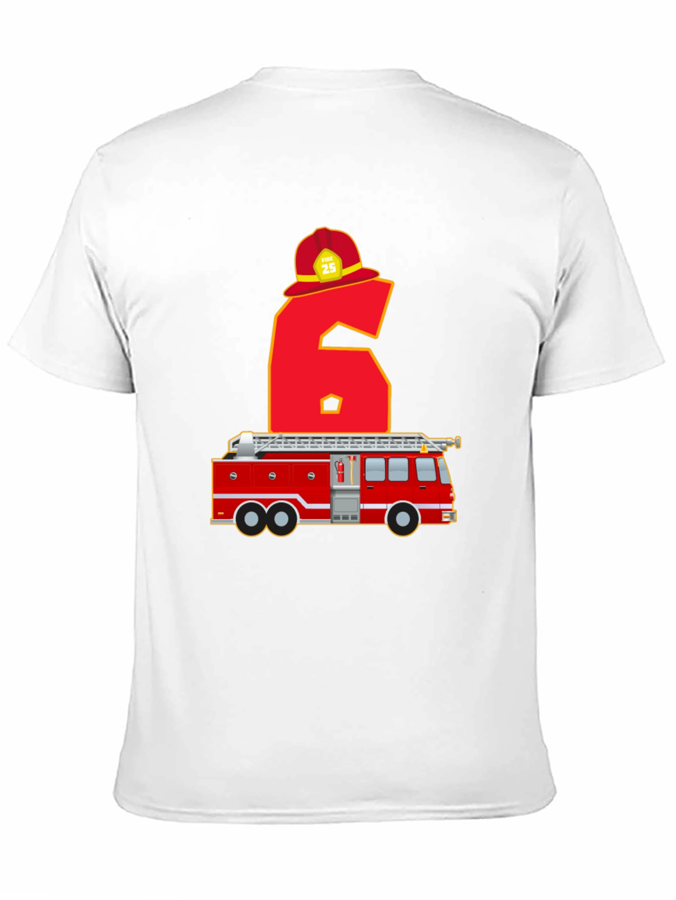 Fire Truck 6th Birthday T-Shirt
