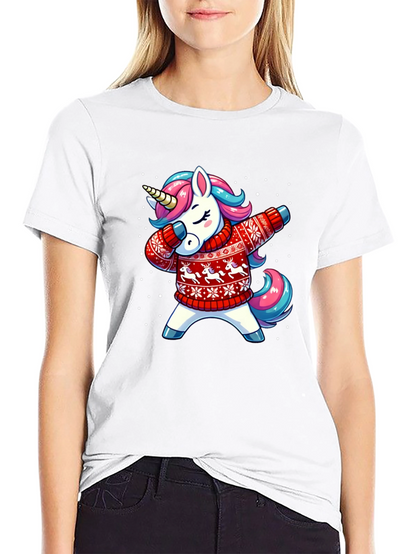 Dabbing Unicorn Christmas T-Shirt