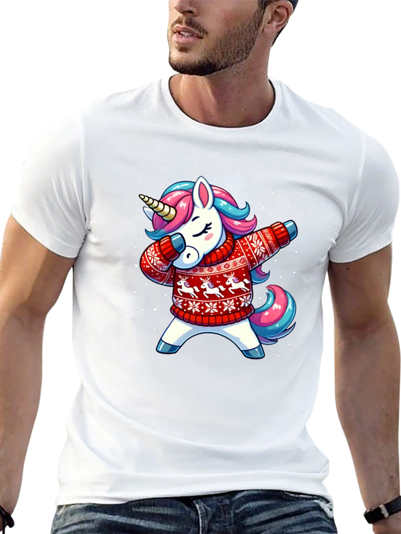 Dabbing Unicorn Christmas T-Shirt