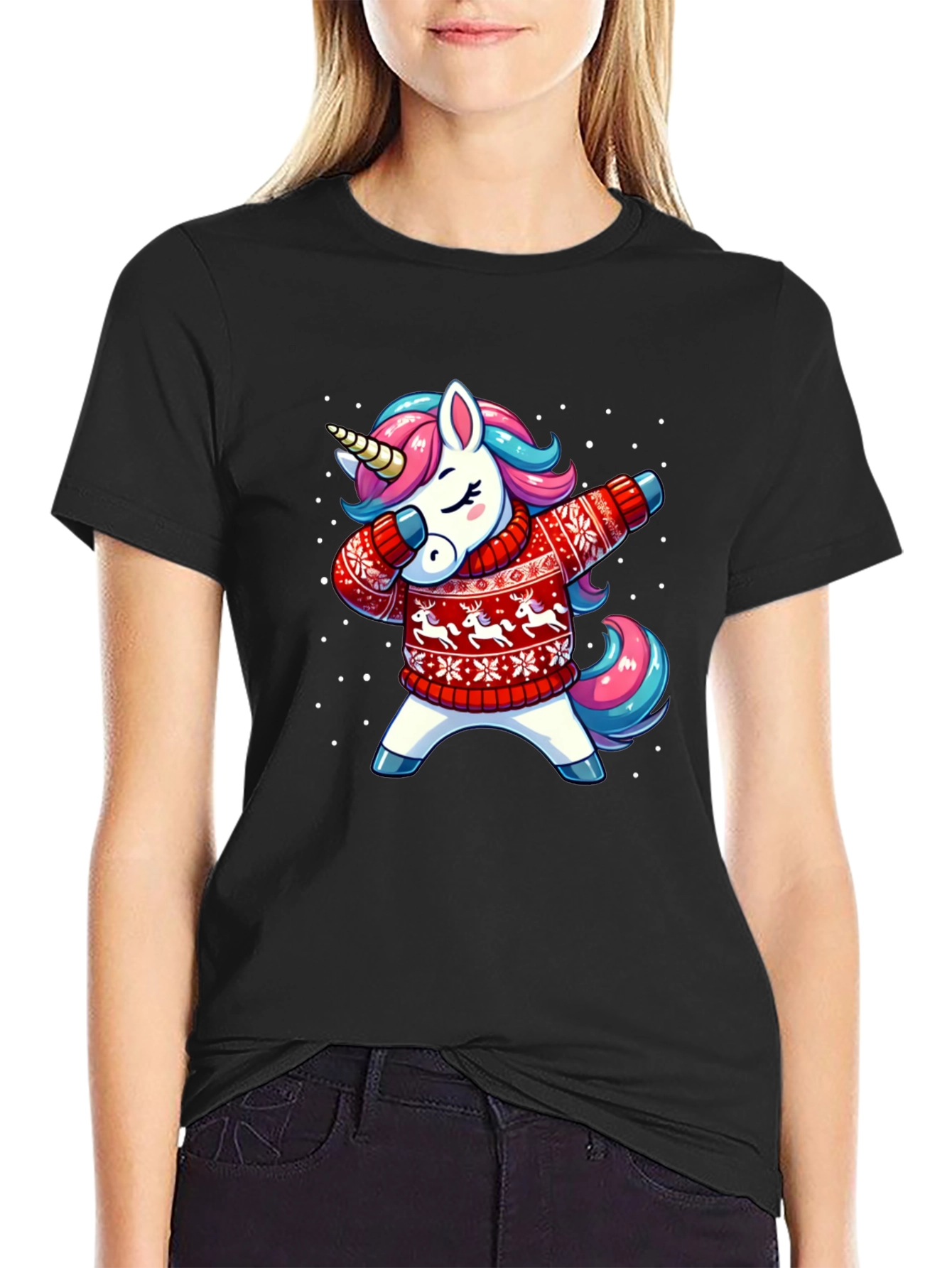 Dabbing Unicorn Christmas T-Shirt