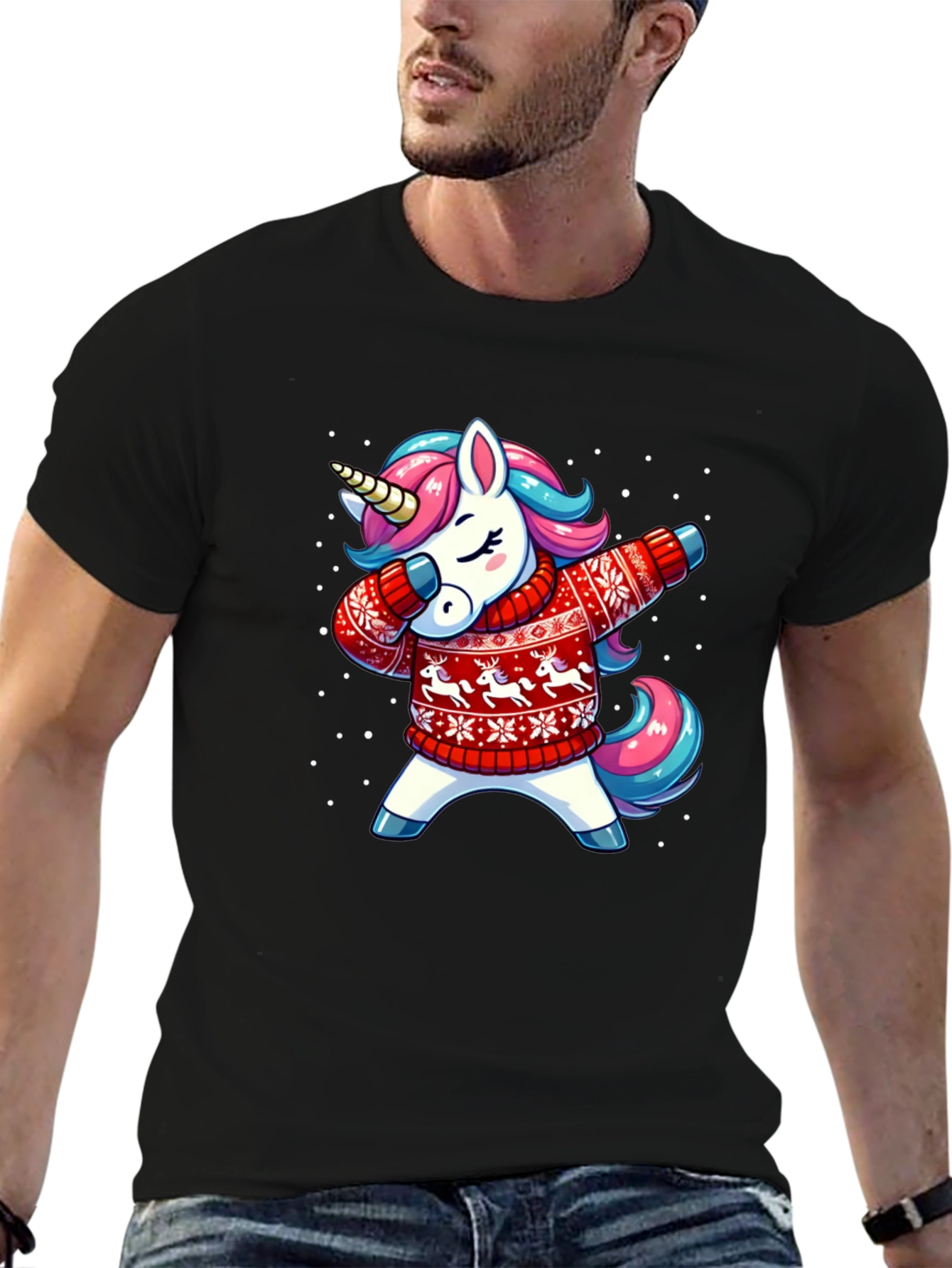 Dabbing Unicorn Christmas T-Shirt