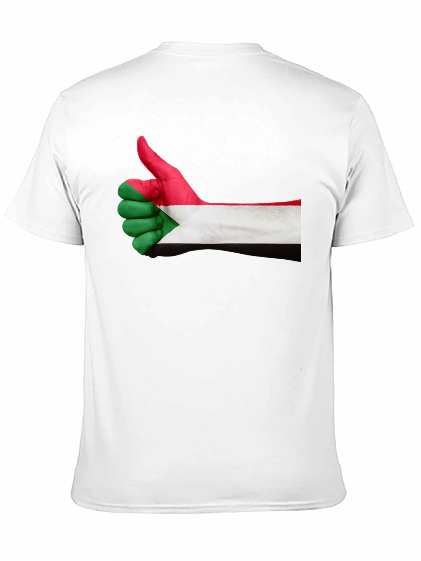 Sudan Flag Thumbs Up Black T-Shirt