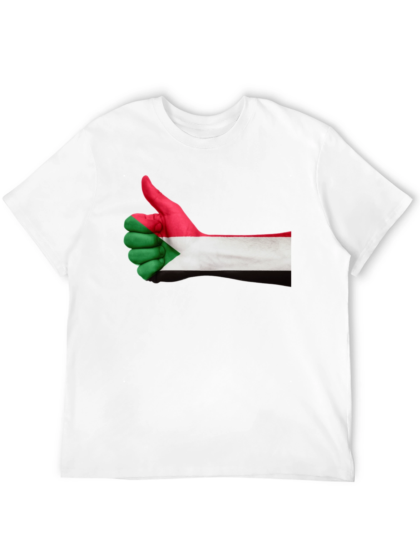 Sudan Flag Thumbs Up Black T-Shirt