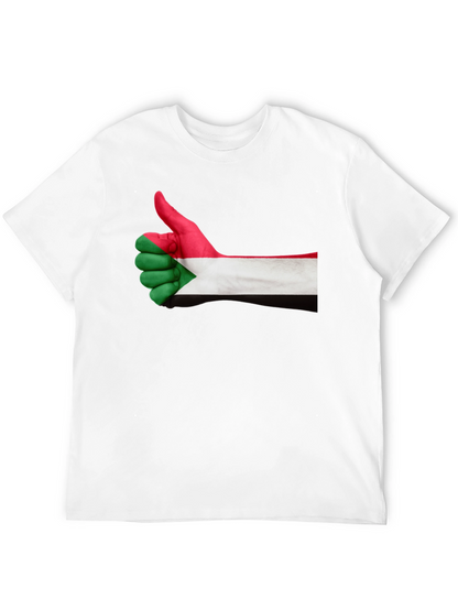Sudan Flag Thumbs Up Black T-Shirt
