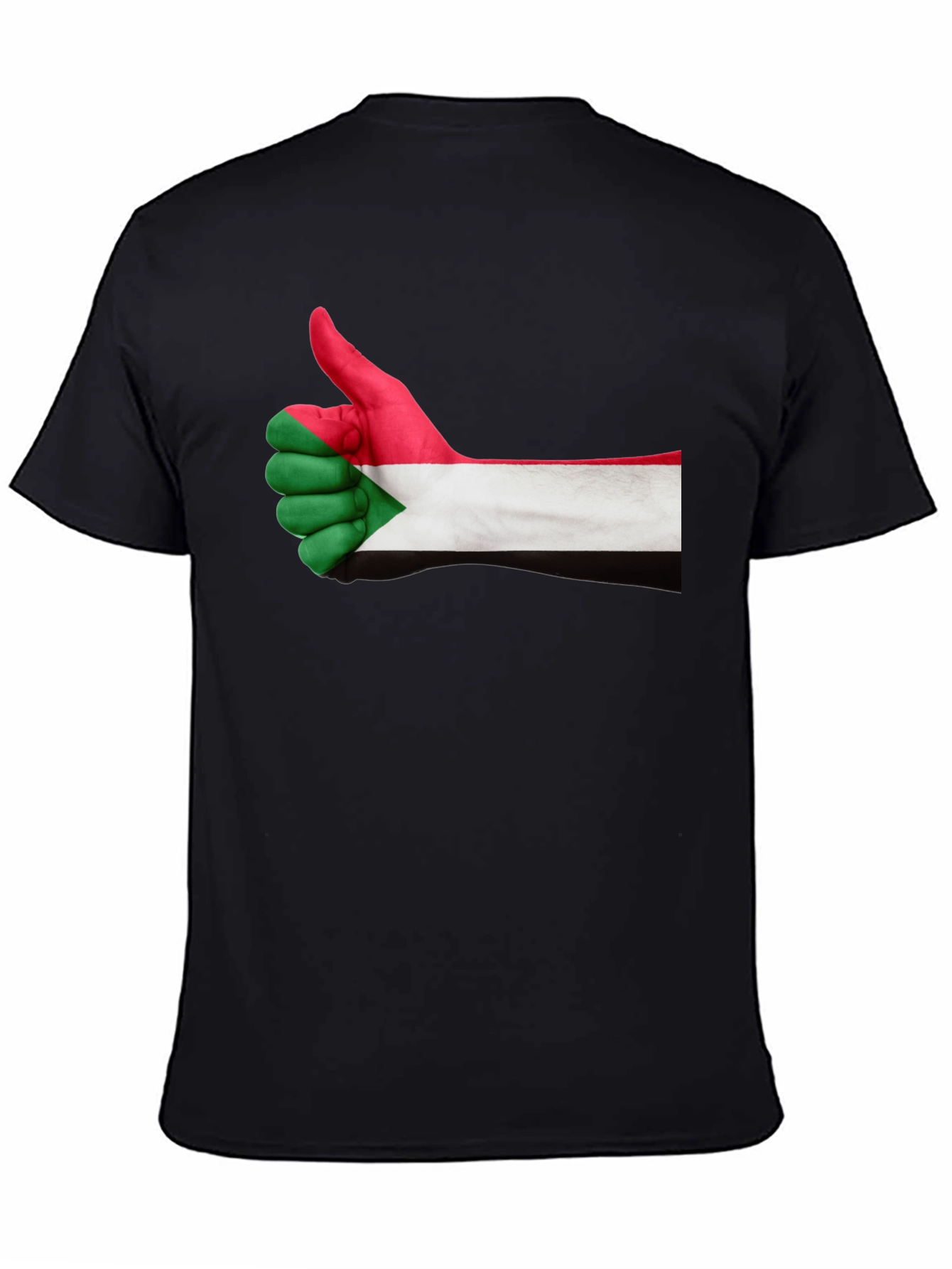 Sudan Flag Thumbs Up Black T-Shirt