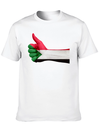 Sudan Flag Thumbs Up Black T-Shirt