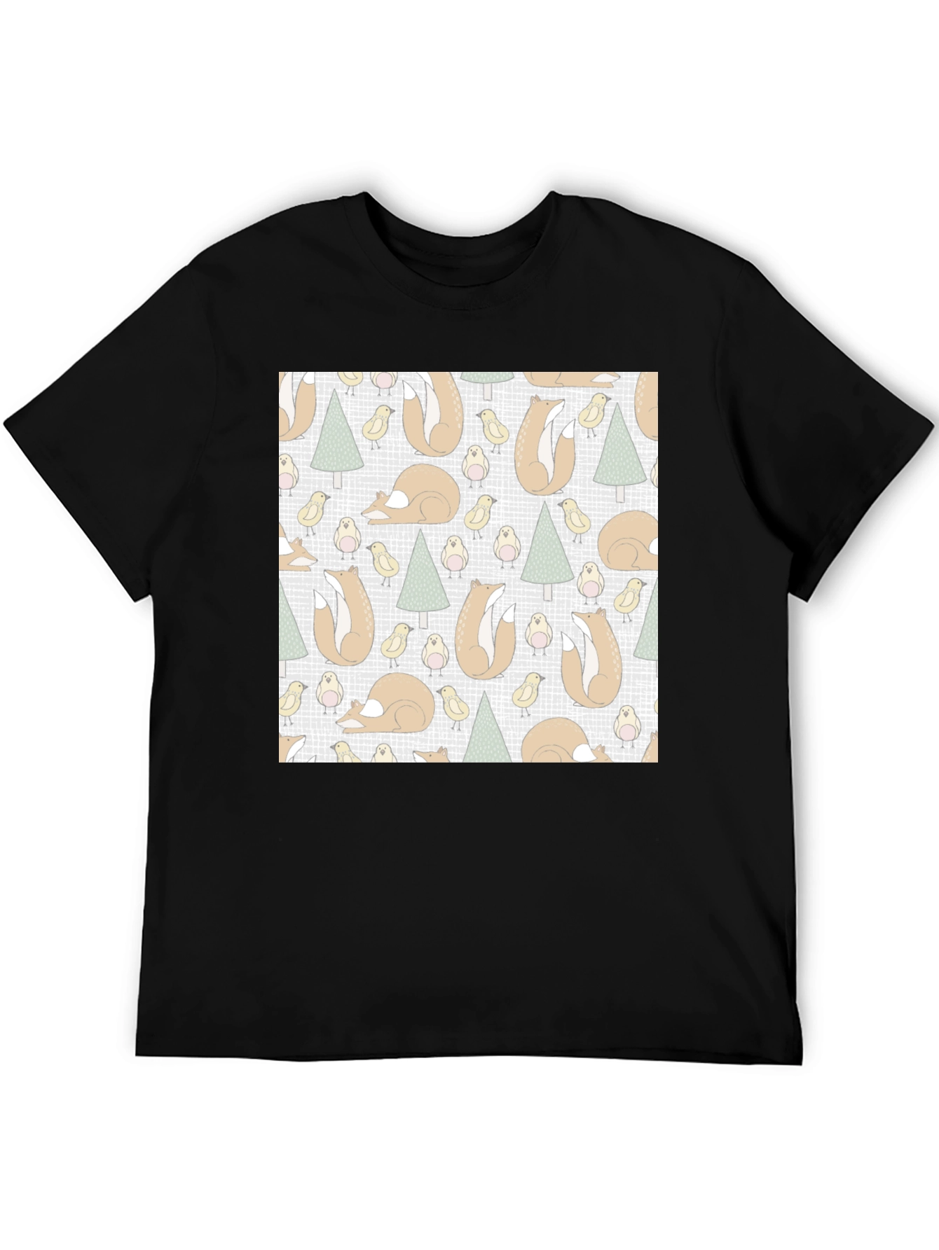 Fox and Bird Pattern Tee