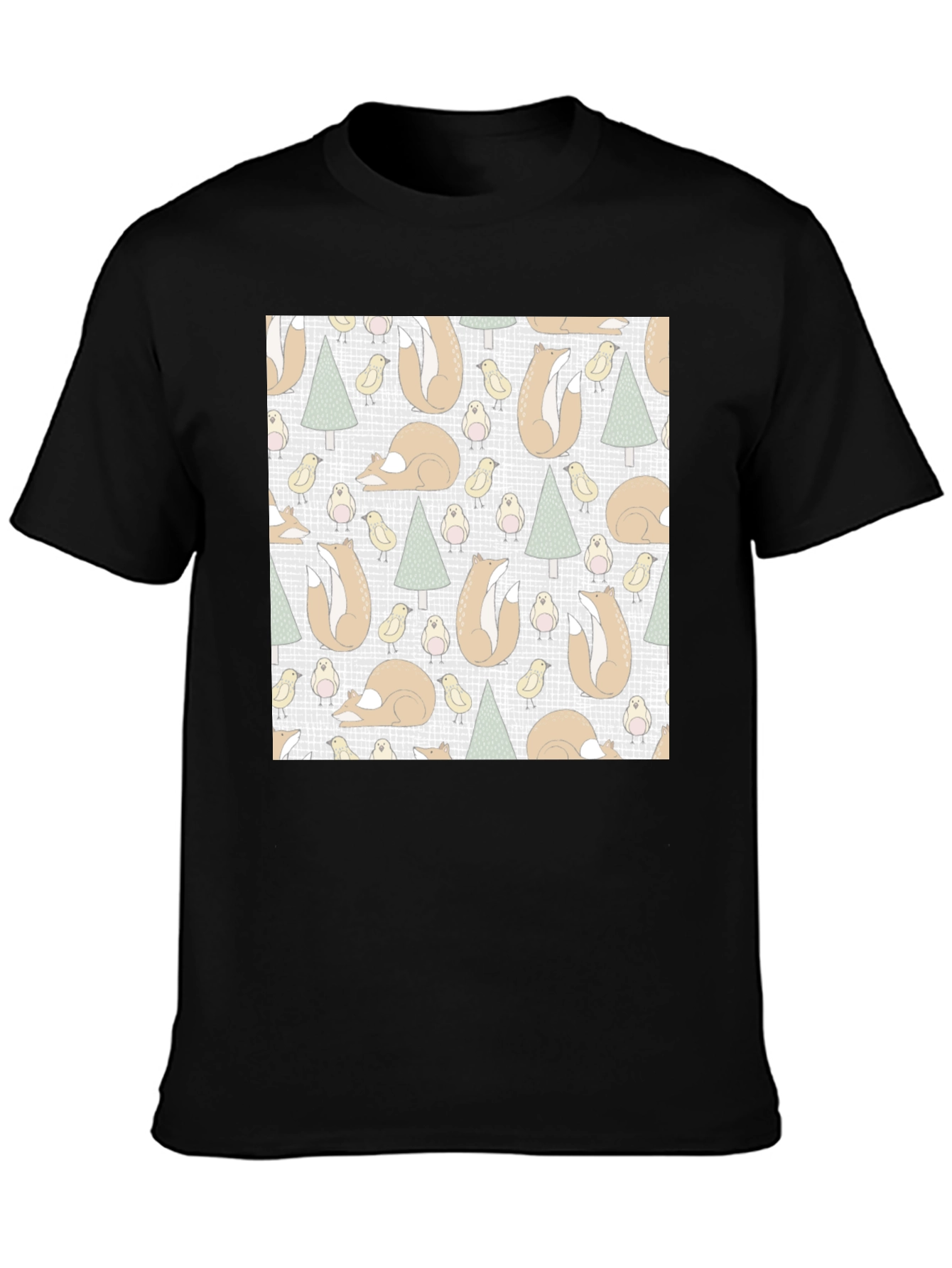 Fox and Bird Pattern Tee