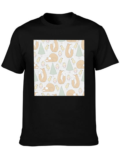 Fox and Bird Pattern Tee