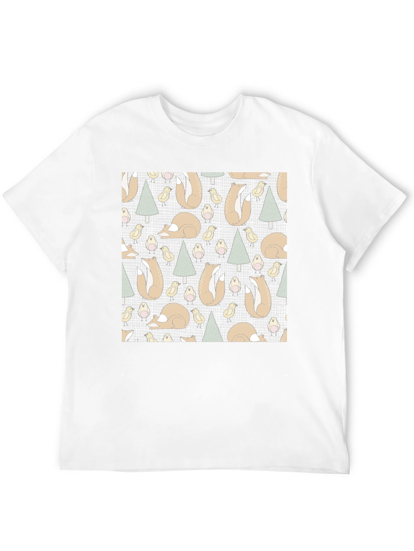 Fox and Bird Pattern Tee