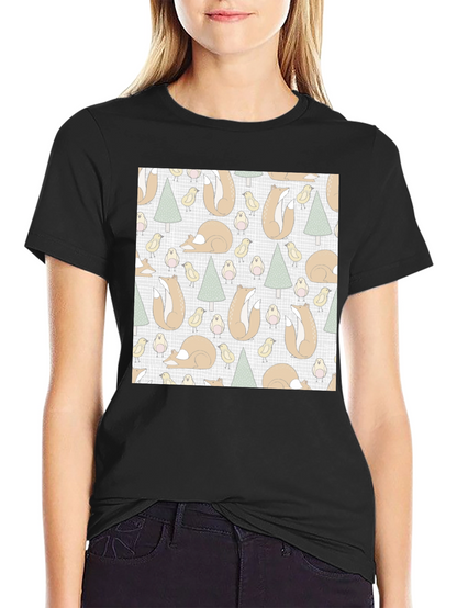 Fox and Bird Pattern Tee