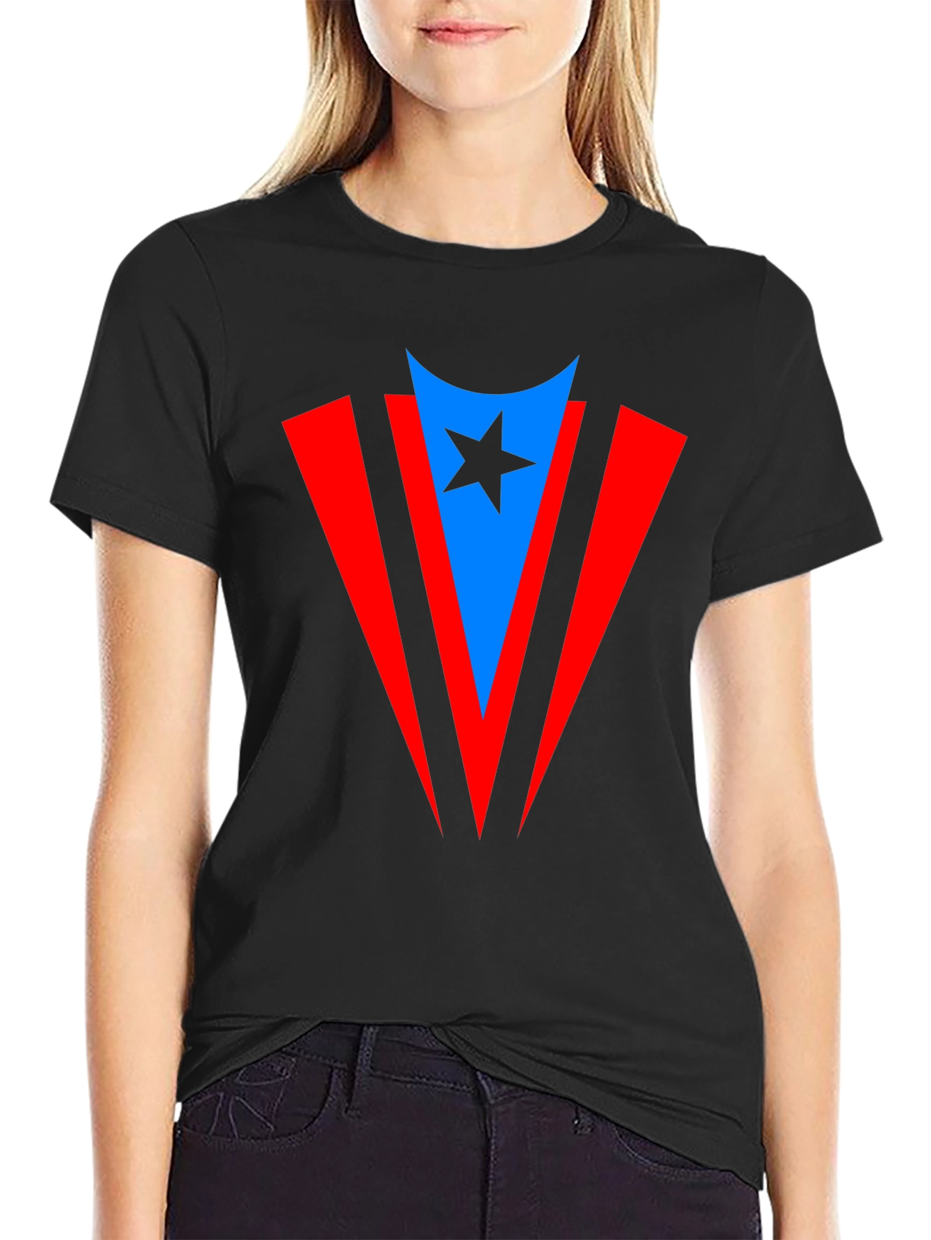 Puerto Rico Flag Inspired Star T-Shirt