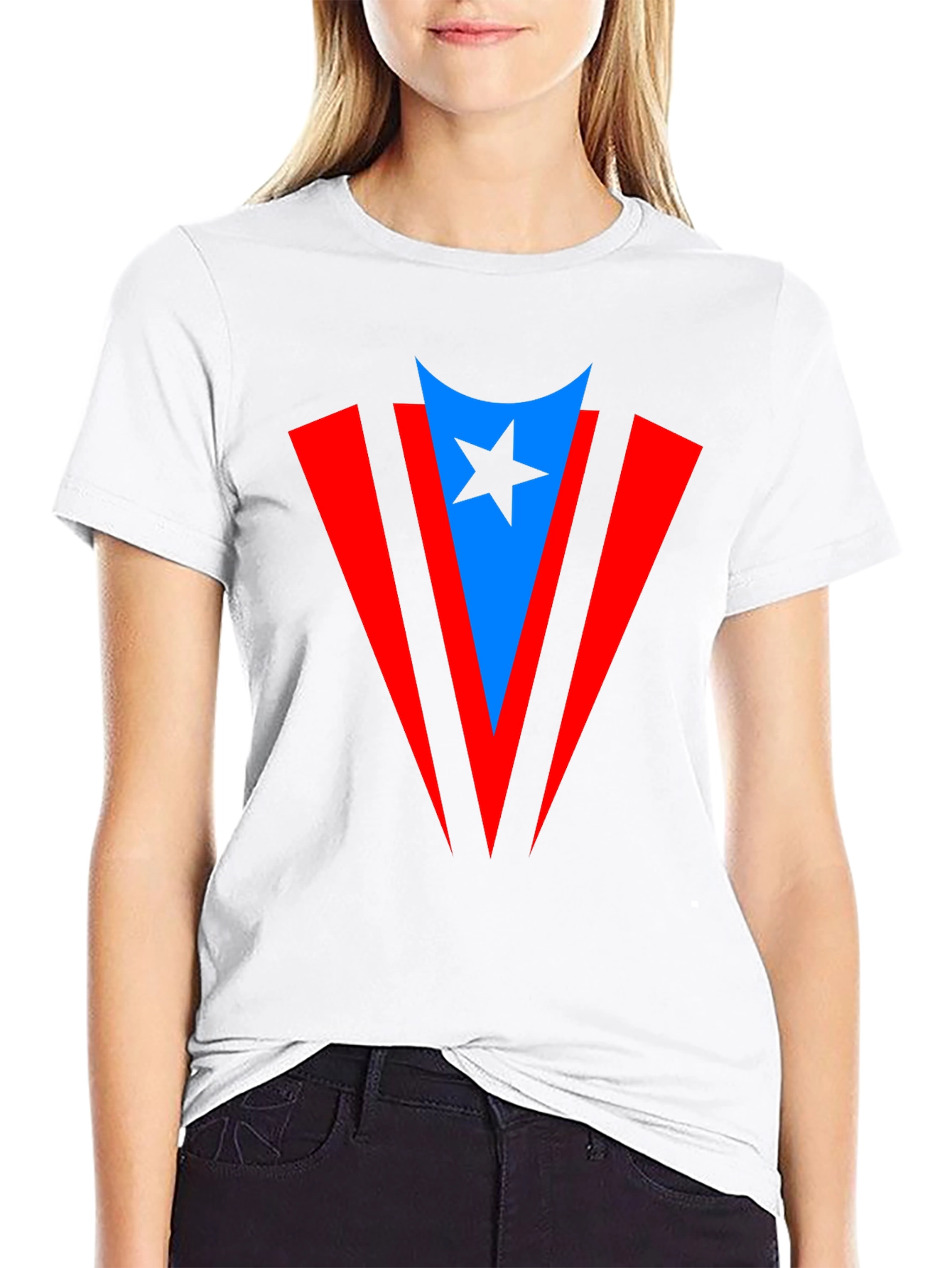 Puerto Rico Flag Inspired Star T-Shirt