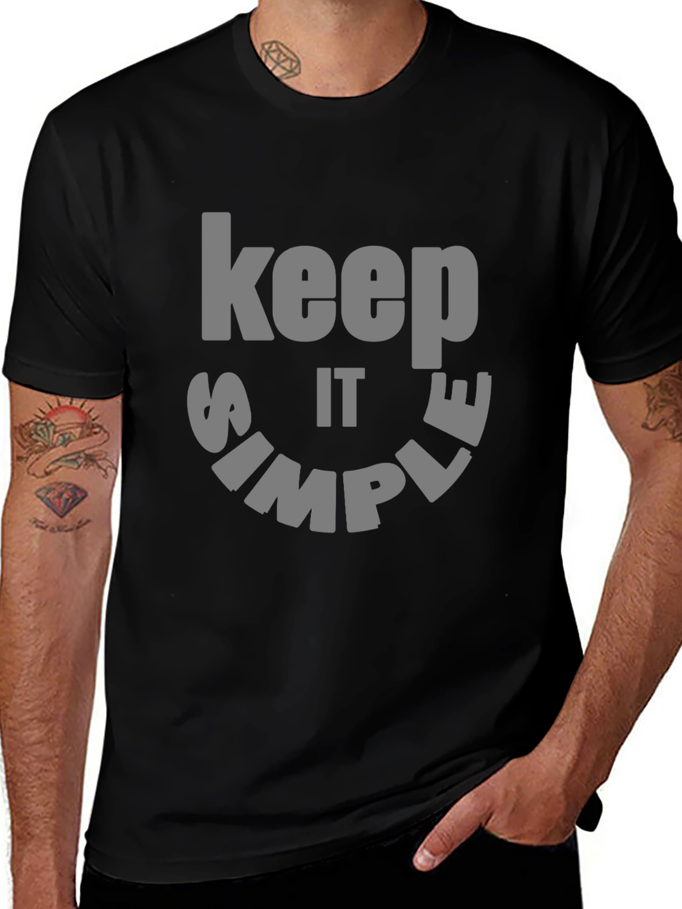 Keep it Simple Graphic Tee - Black Cotton
