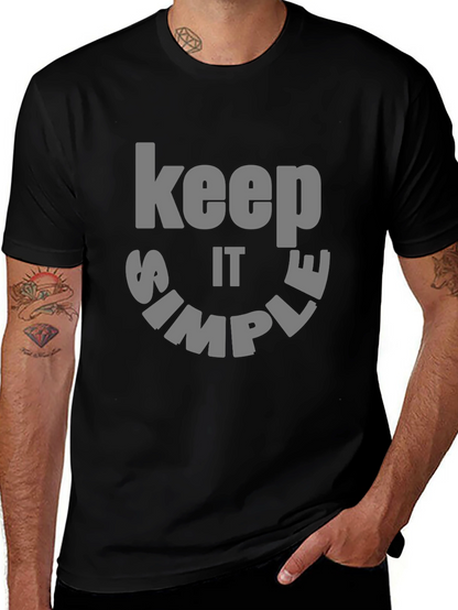 Keep it Simple Graphic Tee - Black Cotton