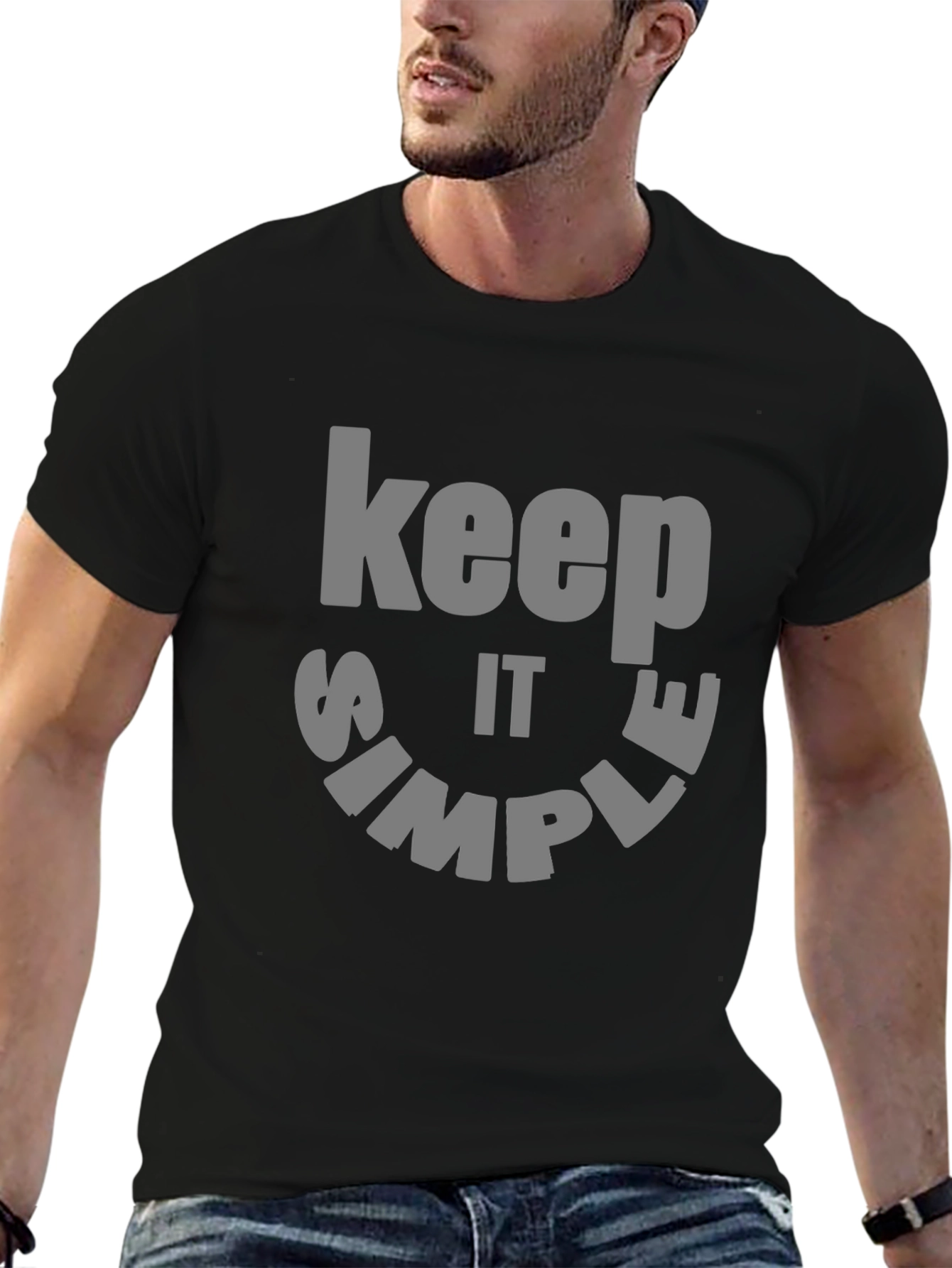 Keep it Simple Graphic Tee - Black Cotton
