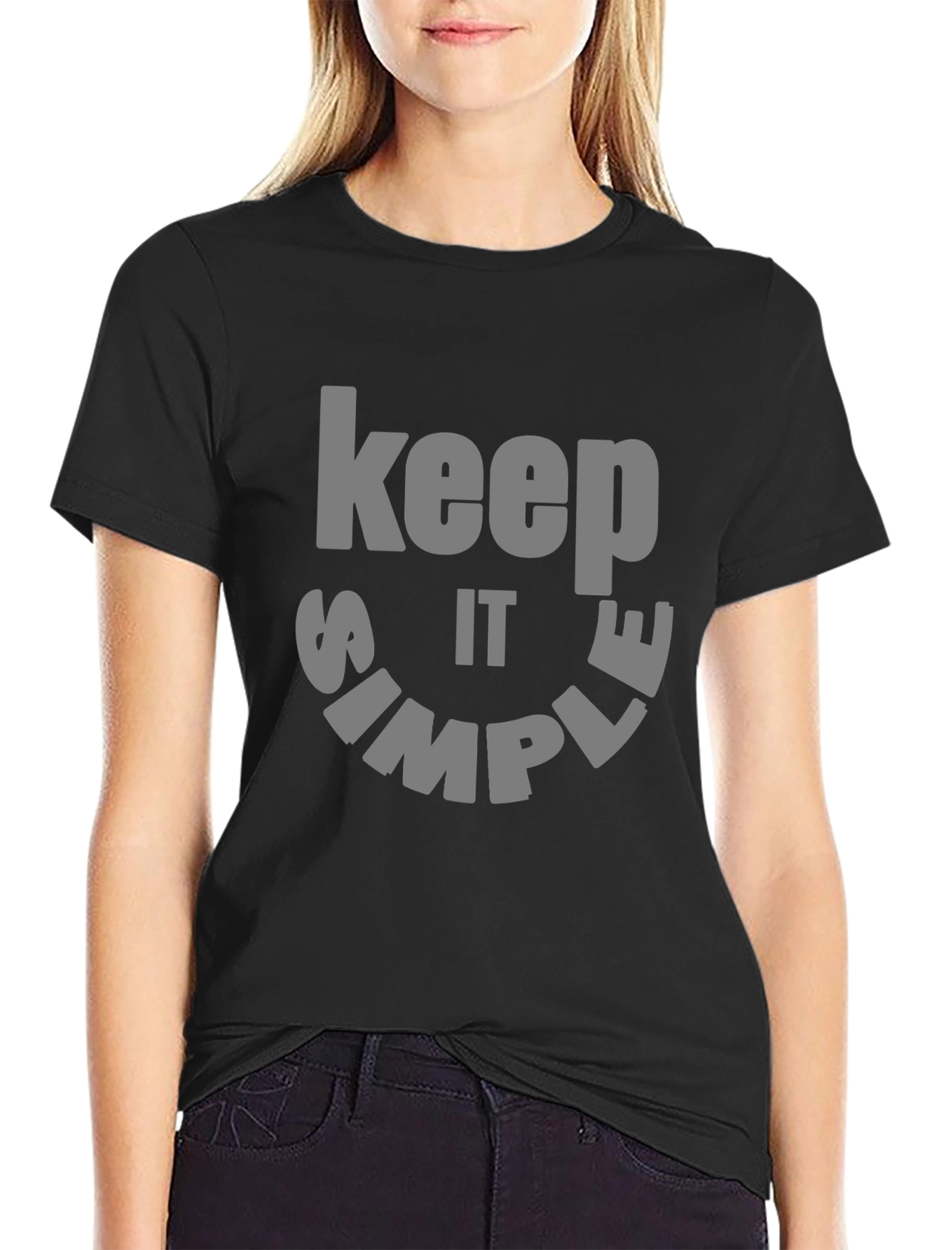 Keep it Simple Graphic Tee - Black Cotton