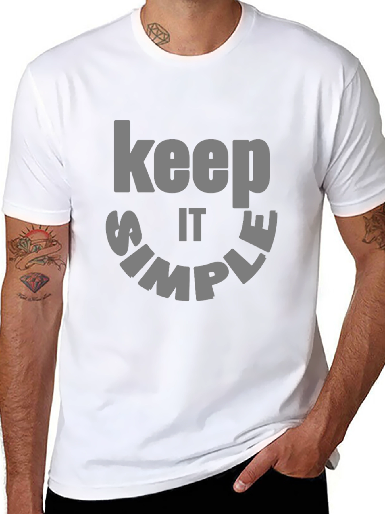 Keep it Simple Graphic Tee - Black Cotton