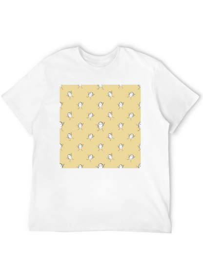 Funny Smiley Face Pattern Black T-Shirt